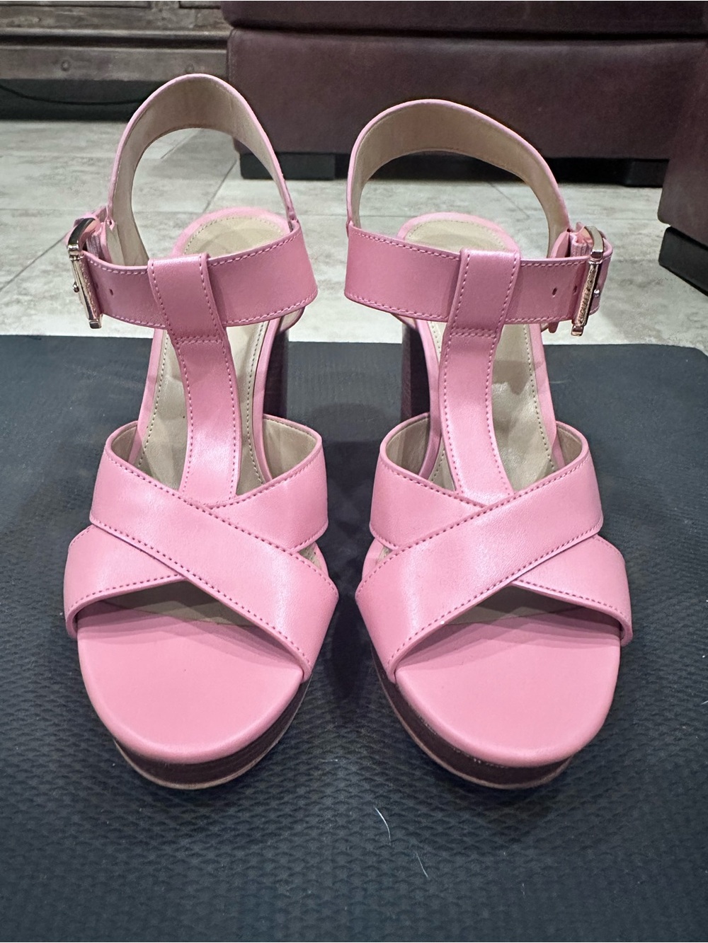 Michael Kors Pink Strappy Platform Sandals - Women Size 8 Brand New